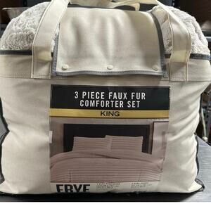 FRYE 3-piece Faux Fur Comforter Set-King Size